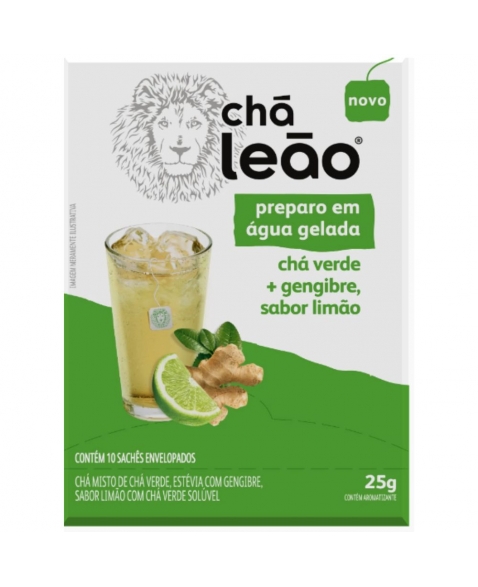 CHA GELADO BREW(VERDE+GENG+LIMAO)LEAO 10SAQ