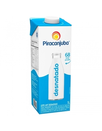 LEITE UHT DESNATADO PIRACANJUBA 12X1L