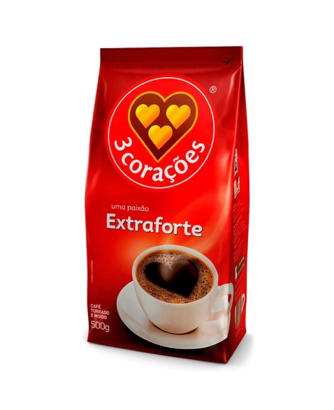 CAFE EXTRA FORTE PACOTE 3CORACOES 500G