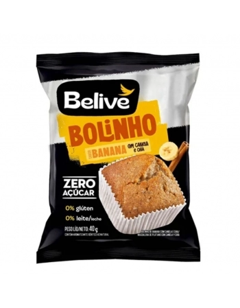 BOLINHO BANANA C/ CANELA ZERO BELIVE 10X40G