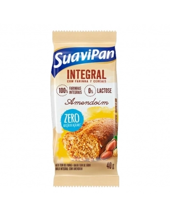 BOLINHO AMENDOIM INTEGRAL ZERO SUAVIPAN 12X40G