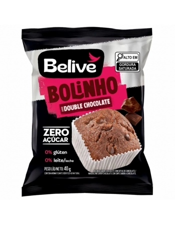 BOLINHO CHOCOLATE C/ COBERTURA CHOC ZERO BELIVE 10X40G