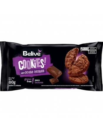 COOKIE DOUBLE CHOCOLATE ZERO 10X80G BELIVE