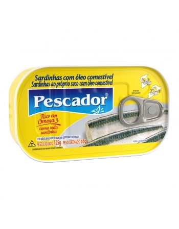 SARDINHA PESCADOR OLEO LT 125G